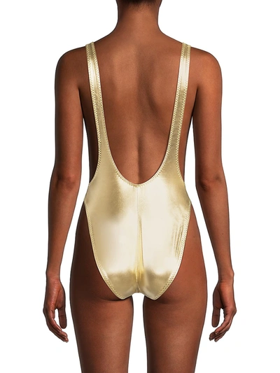 Shop Norma Kamali Women's Marissa One-piece Swimsuit In Gold Foil