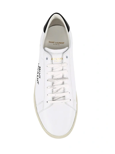 Shop Saint Laurent Signa Low-top Leather Sneakers In White