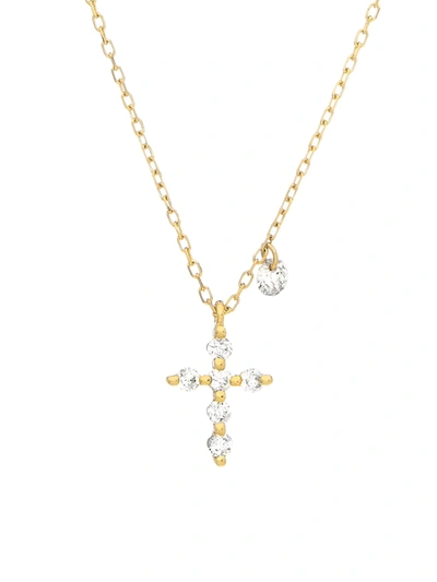 Shop Persée Women's 18k Yellow Gold & Diamond Cross Pendant Necklace