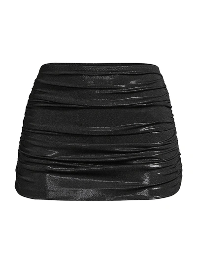 Shop Norma Kamali Bill Ruched Bikini Skirt Bottom In Black