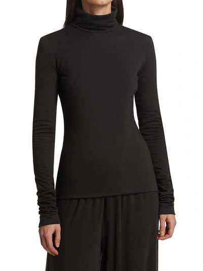 Shop The Row Dembe Turtleneck Top In Smokey Brown
