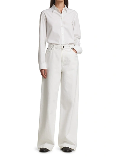Shop The Row Pierre Button Down Shirt In Optic White