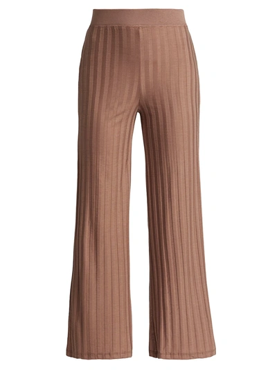 Shop Jonathan Simkhai Standard Celia Wide-leg Pants In Teak