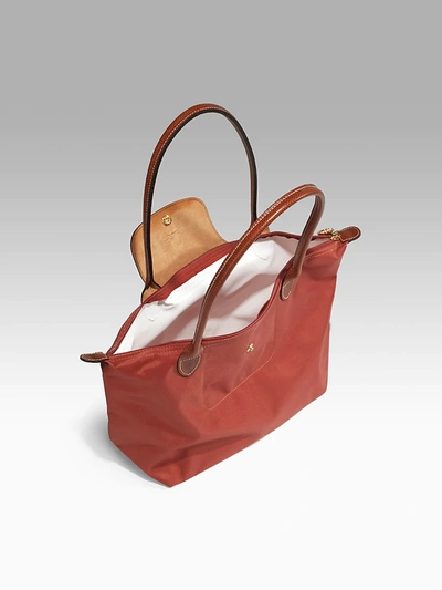 Shop Longchamp Small Le Pliage Tote In Deep Red