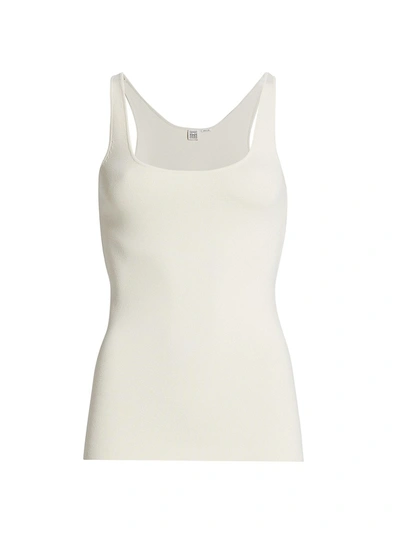 Shop Totême Compact Knit Tank In Ivory