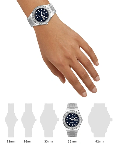 Shop Timex Women's Q  Stainless Steel Bracelet Watch In Silver Blue