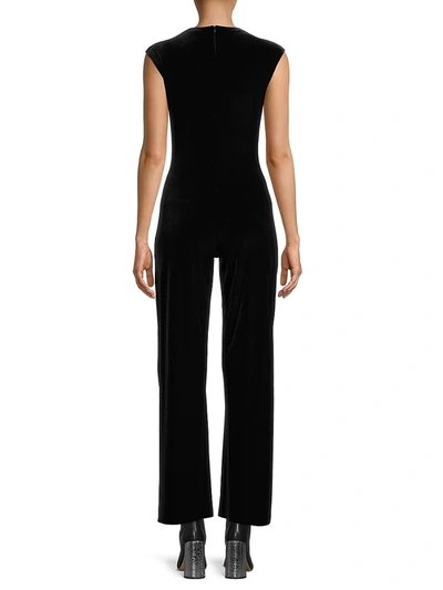 Shop Norma Kamali Women's Velvet Sleeveless Jumpsuit In Black