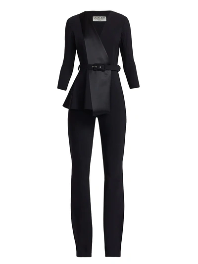 Shop Chiara Boni La Petite Robe Women's Kerolyn Jersey Flare-leg Jumpsuit In Black