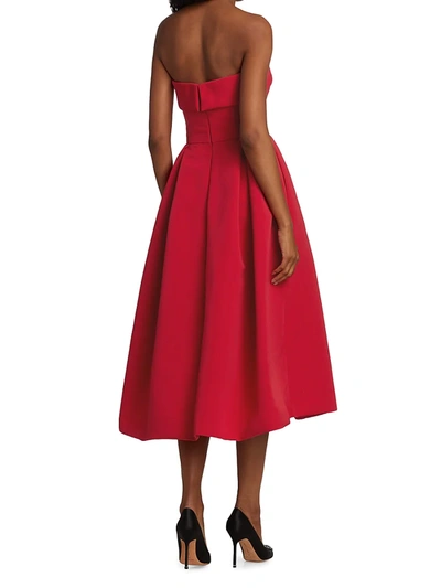 Shop Amsale Women's Faille Strapless Dress In Cardinal