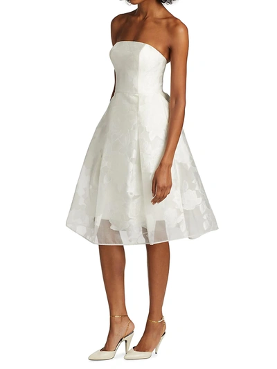 Shop Amsale Women's Rose Fil Coupe Fit-&-flare Dress In Ivory