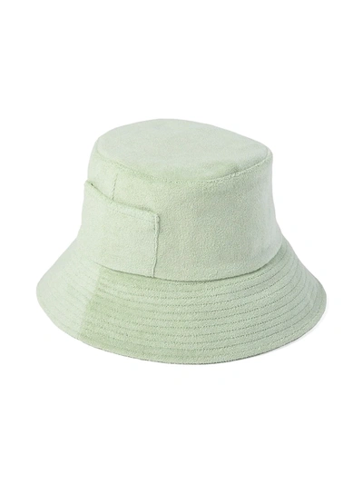 Shop Lack Of Color Women's Wave Cotton Terry Bucket Hat In Mint