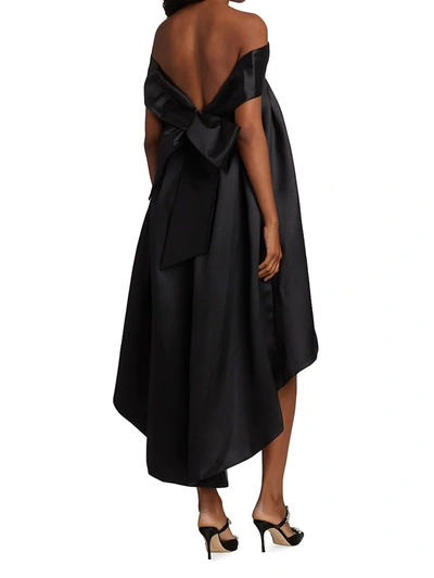 Shop Amsale Women's Bow-back Trapeze Dress In Black