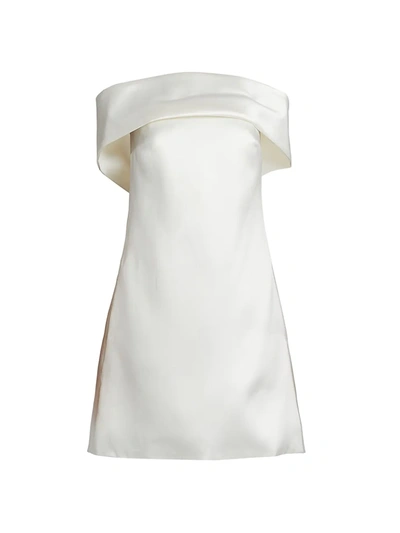 Shop Amsale Women's Mikado Off-the-shoulder Shift Dress In Ivory
