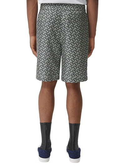 Shop Burberry Men's Merrick Monogram Silk Shorts In Grey