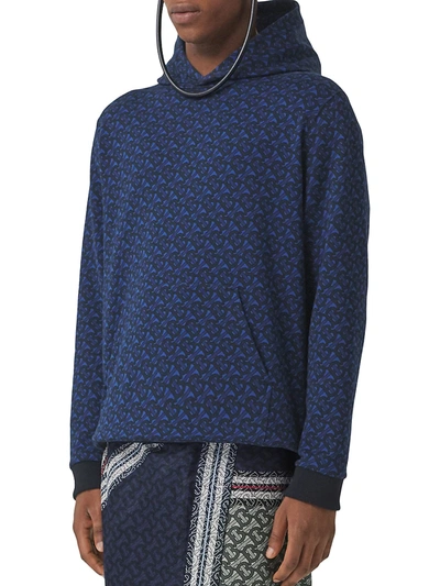 Shop Burberry Jaxson Monogram Hoodie Sweatshirt In Deep Royal