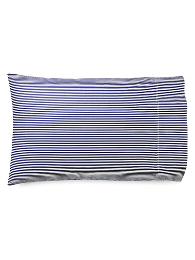 Shop Ralph Lauren Organic Shirting Stripe Bedding 400 Thread Count Pillowcase In Blue Stripe