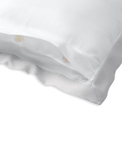 Shop Ralph Lauren Organic Sateen Border Bedding 624 Thread Count Throw Pillow In Silver