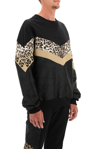 Shop Dolce & Gabbana Multi Pattern Sweatshirt In Black