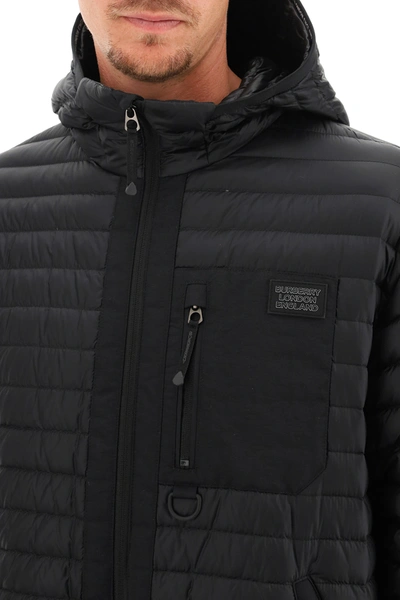 Burberry Black Down Packable Lenham Jacket In Black