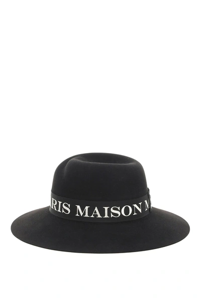 Shop Maison Michel Virginie Fedora Felt Hat In Black,gold