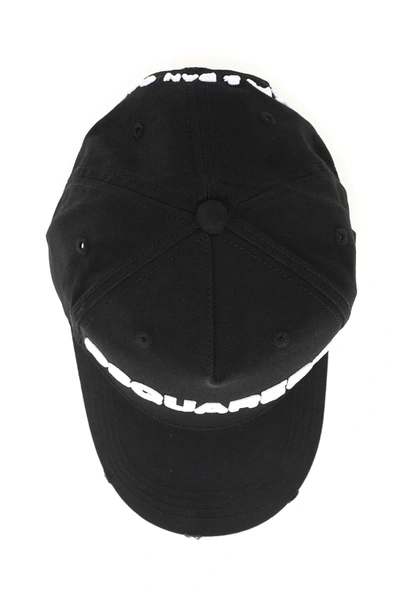 Dsquared2 Contemporary Black And White Baseball Cap In Black,white