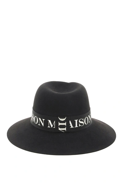 Shop Maison Michel Virginie Fedora Felt Hat In Black,gold