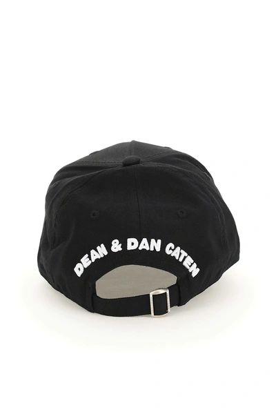 Dsquared2 Contemporary Black And White Baseball Cap In Black,white