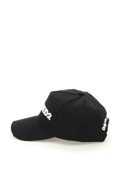 Dsquared2 Contemporary Black And White Baseball Cap In Black,white