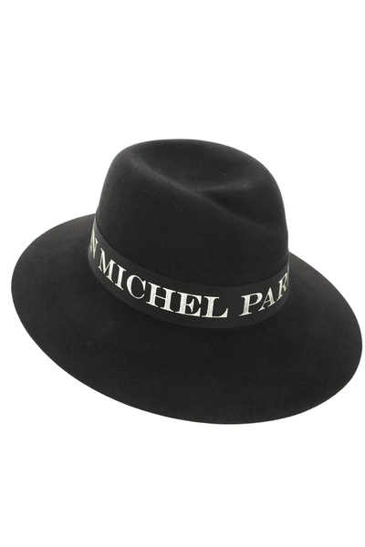 Shop Maison Michel Virginie Fedora Felt Hat In Black,gold