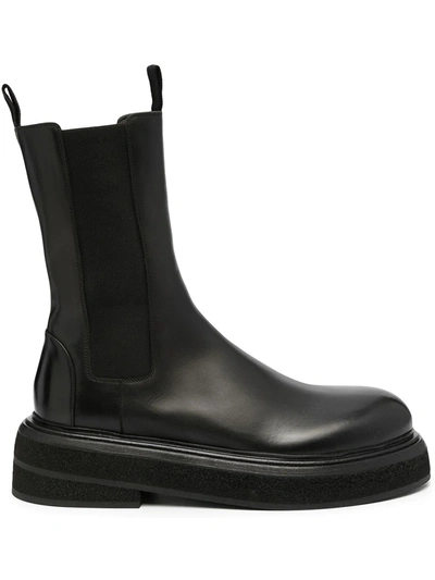 Shop Marsèll Elasticated Side-panel Boots In Black