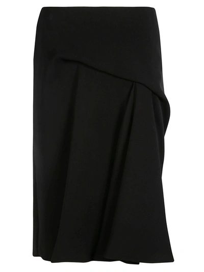 Shop Versace Pinch Pleat Skirt In Black