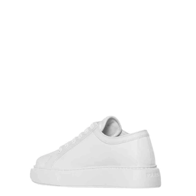 Pre-owned Prada White White Logo Sneakers Size Eu 37