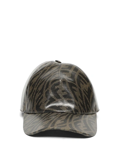 Shop Fendi X Sarah Coleman Logo Print Baseball Cap Brown