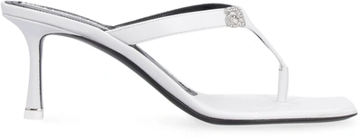 Shop Alexander Wang Ivy Logo Thong Sandals In White