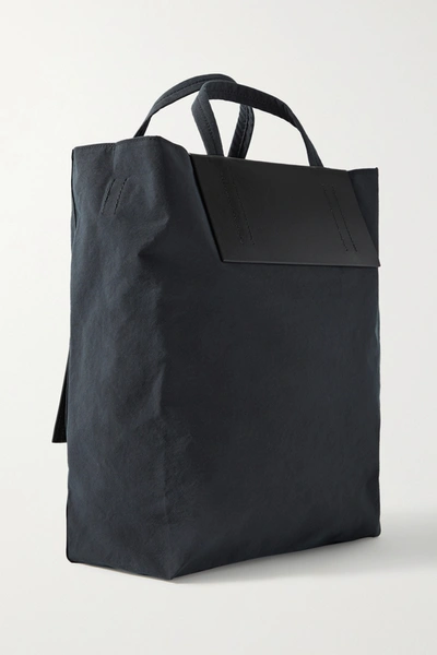 Shop Acne Studios Baker Out Medium Canvas And Printed Leather Tote In Black