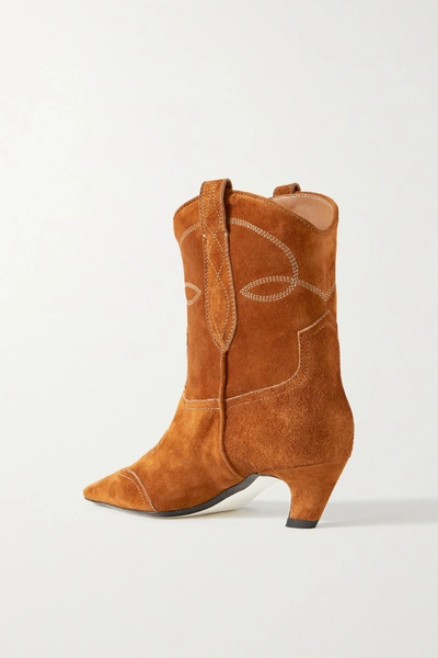 Shop Khaite Dallas Suede Cowboy Boots In Brown