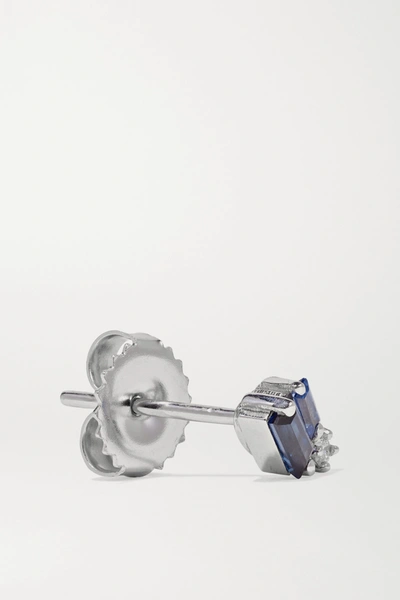 Suzanne Kalan 18-karat White Gold, Sapphire And Diamond Earrings In Gold