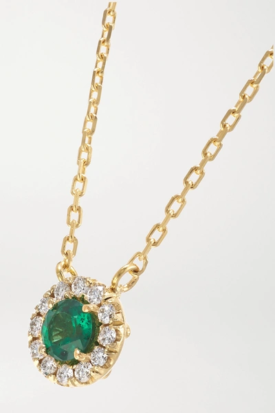 Shop Suzanne Kalan 18-karat Gold, Emerald And Diamond Necklace