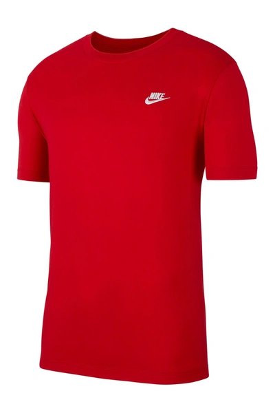 Shop Nike Short Sleeve Club T-shirt In 657 Unvred/white