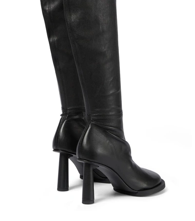 Shop Jacquemus Les Bottes Carré Ronds Leather Boots In 黑色