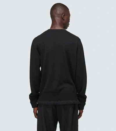 Shop Sacai Wool Crewneck Sweater In Black