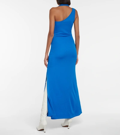 Shop Proenza Schouler Halterneck Jersey Maxi Dress In Blue