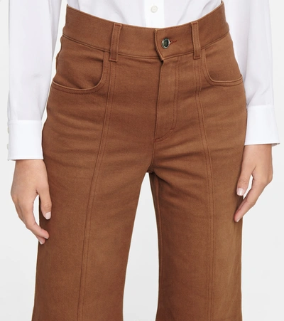 Shop Chloé High-rise Bell-bottom Pants In Brown