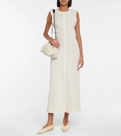 Shop Jil Sander Cotton-blend Maxi Dress In White