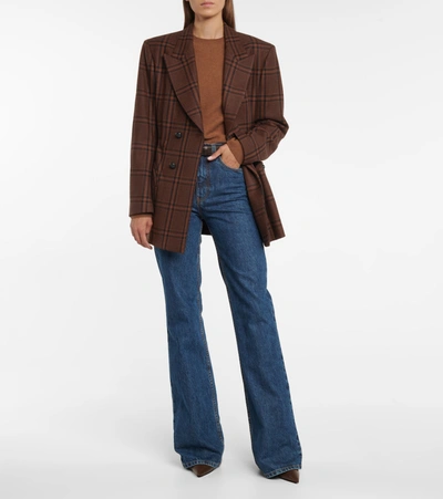 Shop Blazé Milano Anyway Checked Wool Blazer In Brown
