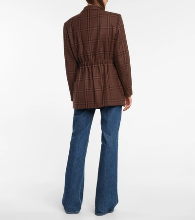 Shop Blazé Milano Anyway Checked Wool Blazer In Brown