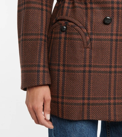 Shop Blazé Milano Anyway Checked Wool Blazer In Brown