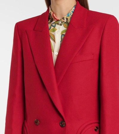 Shop Blazé Milano Double-breasted Wool Blazer In Red