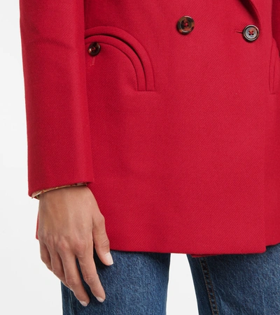 Shop Blazé Milano Double-breasted Wool Blazer In Red