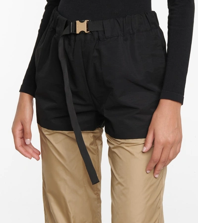 Shop Sacai Cotton-blend Trackpants In Beige